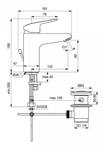 Смеситель для умывальника Ideal Standard Ceraflex B1713AA
