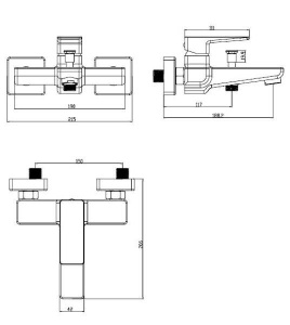 Смеситель для ванны Omnires Parma PM7430CR
