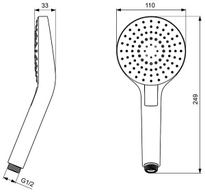 Душевая лейка Ideal Standard Idealrain Evo Round L3 B2231AA