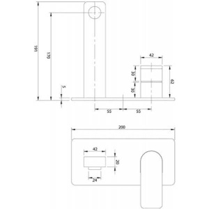 Смеситель встраиваемый Omnires Baretti BA7815CR (1 функция)