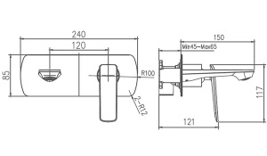 Смеситель встраиваемый Haiba HB80548-8 для умывальника