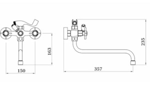 Смеситель для ванны Ganzer GZ15141