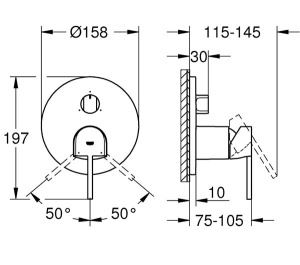 Смеситель встраиваемый Grohe Plus 24093003 (3 функции)
