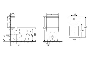 Напольный унитаз Abber Rechteck AC1210, белый