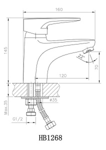 Смеситель для умывальника Haiba HB1268 с гигиеническим душем