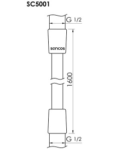 Душевой шланг Sancos SC5001MB / SC5002MB, 160, черный матовый