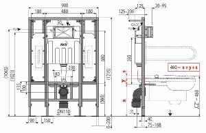 Система инсталляции AlcaPlast AM101/1300H Sadromodul