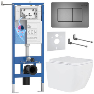 Комплект инсталляции 6 в 1 Roxen StounFix Dual Fresh 616329 с аромадозатором, оружейная сталь