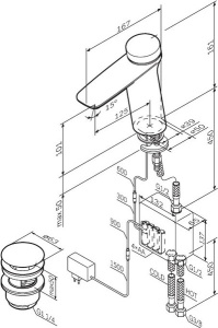Смеситель для умывальника AM.PM Inspire V2.0 F50A82400 электронный с донным клапаном