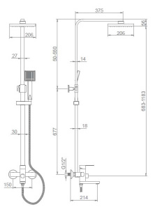 Душевая стойка Ledeme L2433