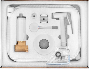 Смеситель встраиваемый Rea Loop White Mat B0255 с гигиеническим душем