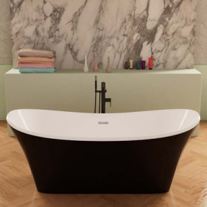 Акриловая ванна Frank F6104 White / Black, 170х75, белый, черный