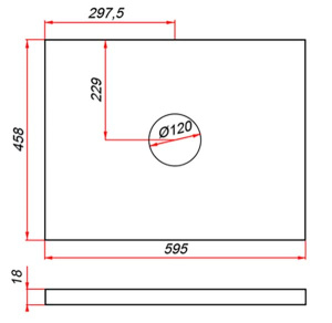 Столешница ЗОВ Белая CLDSP18W595458C1 (1 вырез)