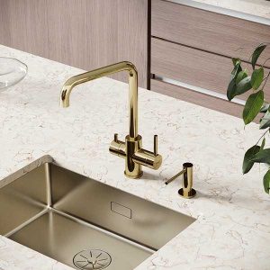 Смеситель для кухонной мойки Sancos Vela SC4013ZG / SC4013BG с подключением к фильтру воды