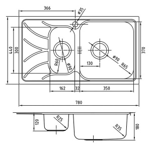 Кухонная мойка Iddis Arro S ARR78SZi77 / ARR78PXi77, 78х44, матовый