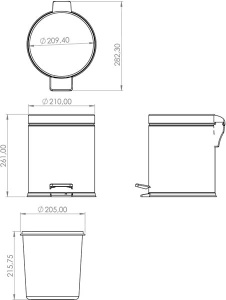 Мусорное ведро Berges 122001 / 122004, 5 л, белый