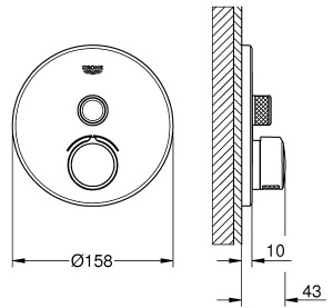 Смеситель встраиваемый Grohe SmartControl 29144000 (1 функция)