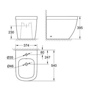 Напольное биде Grohe Euro 39340000