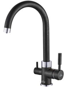 Смеситель для кухонной мойки Zorg Steel Hammer SH 713 под фильтр, черный/хром