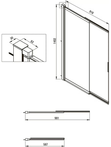 Душевая шторка на ванну Deante Prizma Titanium KTJ_D73R