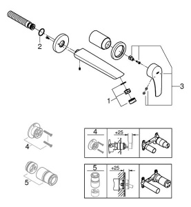 Смеситель встраиваемый Grohe Eurosmart 29338003, хром