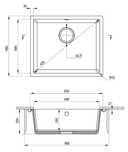 Кухонная мойка Deante Corda ZQA-A10C / ZQA-G10C / ZQA-S10C, 55х46/алебастр