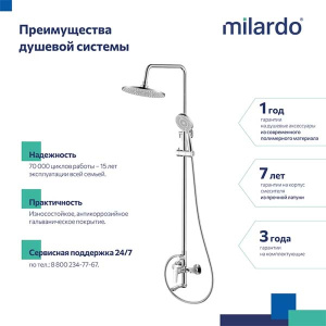 Душевая стойка Milardo Rora RORSB4FM06