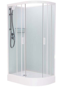 Душевая кабина Frank F418 / F411 / F412 M White без крыши, 120х80, матовый