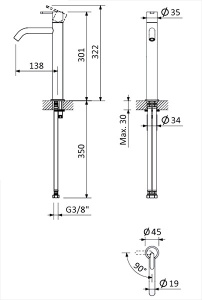 Смеситель для умывальника Bruma Leaf 1670020MM