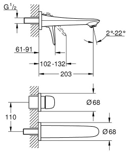 Смеситель встраиваемый Grohe Eurostyle 29097003, хром