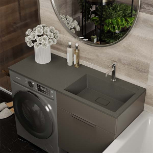 Умывальник Roxen Faber 120 gray 30010120R-DG / 30010120L-DG, 120х48 R, серый