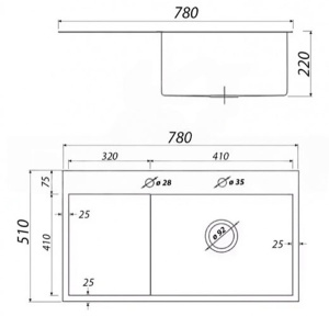 Кухонная мойка Wisent WS-37851-R-114 / WS-37851-L-114 с коландером и дозатором, 78х51 L, сатин