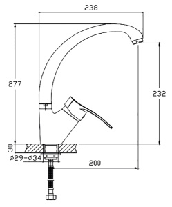 Смеситель для кухонной мойки Cron CN4170-2