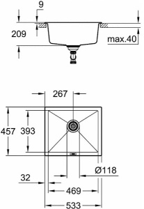 Кухонная мойка Grohe K700U 31654AP0 / 31654AT0, 53х46, серый гранит