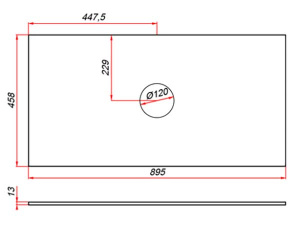 Столешница ЗОВ компакт-плита 13 Белая CKP13W895458C1 (1 вырез)
