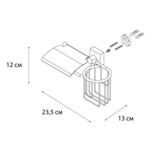 Держатель для туалетной бумаги Fixsen Kvadro FX-61309+10 с держателем для освежителя воздуха