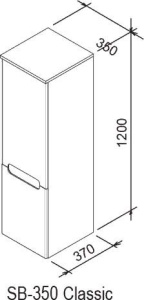 Пенал Ravak Classic SB 350, 35, береза, белый