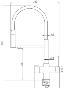Смеситель для кухонной мойки Zorg Steel Hammer SH 2003 под фильтр, черный
