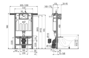 Система инсталляции AlcaPlast AM102/1000 Jádromodul