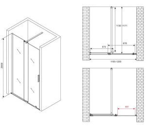 Душевая дверь Abber Komfort AG90120