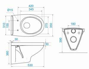 Подвесной унитаз Santek Бореаль 1WH301977