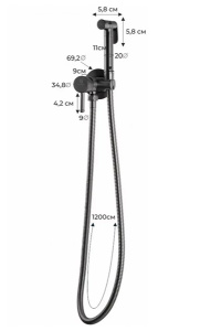 Смеситель встраиваемый Filarete Roun FL100BG с гигиеническим душем