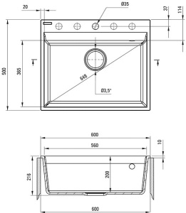 Кухонная мойка Deante Corio ZRC_S10A