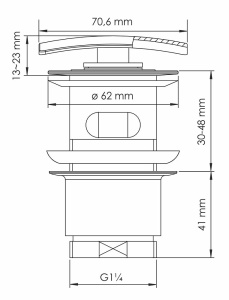 Донный клапан Wasserkraft A164 / A166, черный матовый
