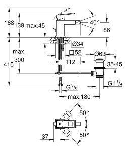 Смеситель для биде Grohe Eurocube 23138AL0