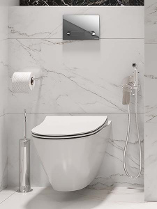 Комплект инсталляции Cersanit Vector с кнопкой Estetica 64110 и унитазом City Smart CO DPL EO slim