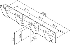 Планка с крючками AM.PM Inspire 2.0 A50A35900
