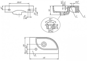 Умывальник Cersanit Cameo 45 S-UM-CAM45/1-w / 63405, 45х25 R