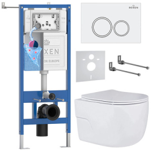 Комплект инсталляции 6 в 1 Roxen StounFix Dual Fresh 505547 с аромадозатором, белый