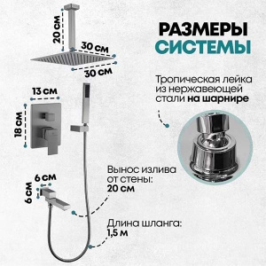 Душевая система скрытого монтажа Grocenberg GB5089BG-2